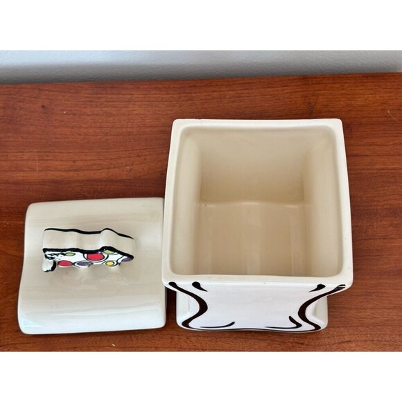 Nicole Engblom Hand Painted Ceramic Dog Biscuit Cookie Canister Jar 8" - Picture 5 of 6